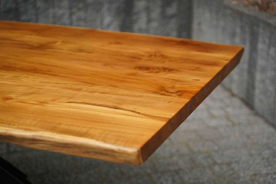 Stół z litego drewna TEAK 220 cm | naturalny blat | stalowa podstawa: zdjecie 99543422