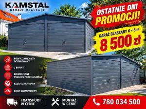 Garaż Blaszany 6x5 antracytowy 1szt W okazyjnej Cenie dostępna: zdjecie 66551599