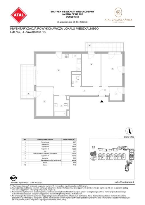 Zawiślańska Wille Miejske  Gdańsk, mieszkanie A1_2 86.1m<sup>2</sup> - ATAL: zdjecie 99554137