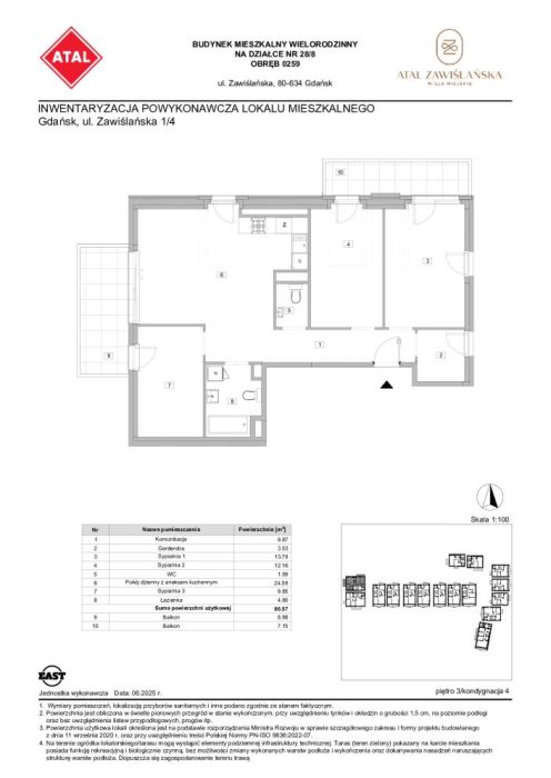 Zawiślańska Wille Miejske  Gdańsk, mieszkanie A1_4 80.6m<sup>2</sup> - ATAL: zdjecie 99554174