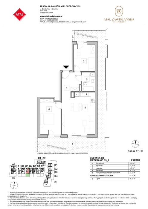 Zawiślańska Wille Miejske  Gdańsk, mieszkanie B3_1 67.2m<sup>2</sup> - ATAL: zdjecie 99554189