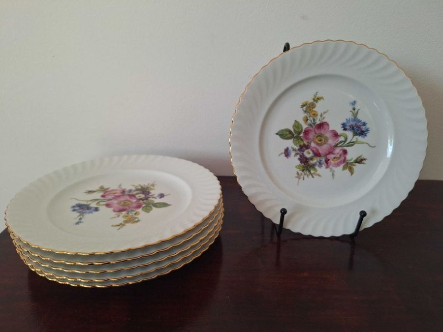 Kaiser Bavaria zestaw 6 talerzy deserowych w kwiaty porcelana: zdjecie 99558165
