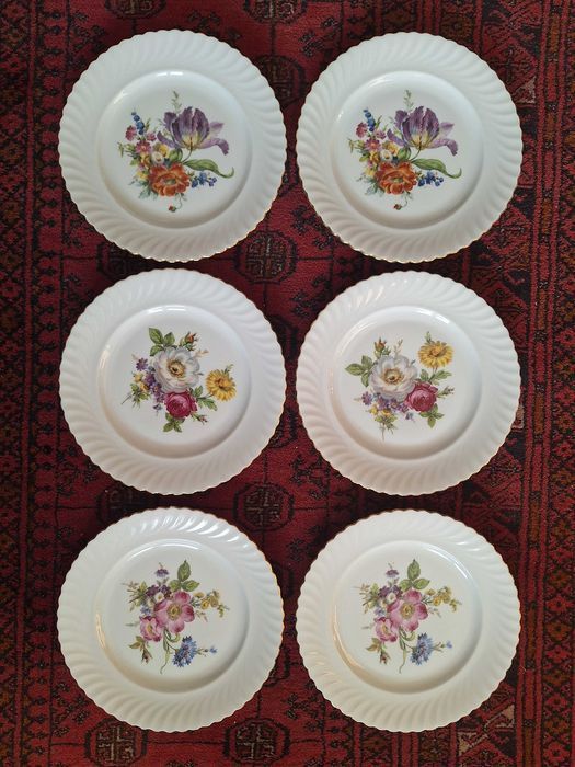 Kaiser Bavaria zestaw 6 talerzy deserowych w kwiaty porcelana: zdjecie 99558167