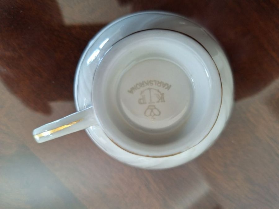 KP Karlskrona porcelana duo filiżanka i spodek 2 zestawy mocca: zdjecie 99558280