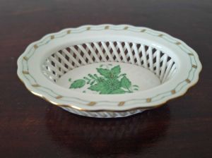 Luksusowy ażurowy koszyczek Herend Apponyi Green porcelana: zdjecie 66553123