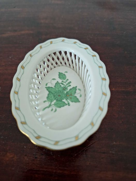 Luksusowy ażurowy koszyczek Herend Apponyi Green porcelana: zdjecie 99560010