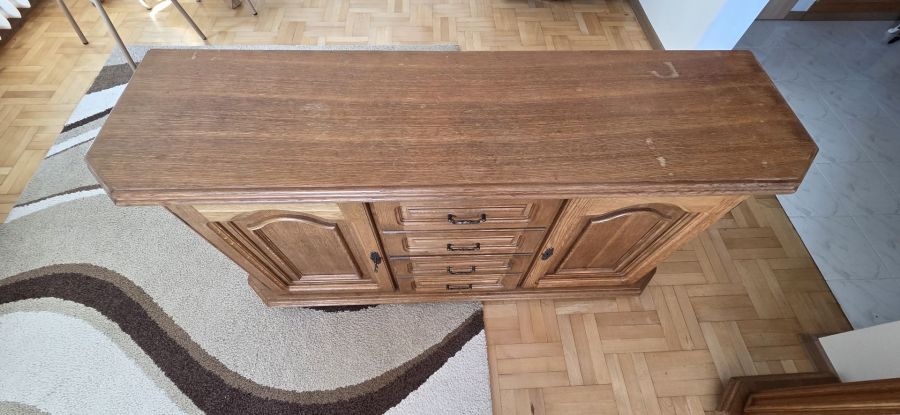 Zestaw 3 dębowych komód rustykalnych w półmacie: zdjecie 99561529