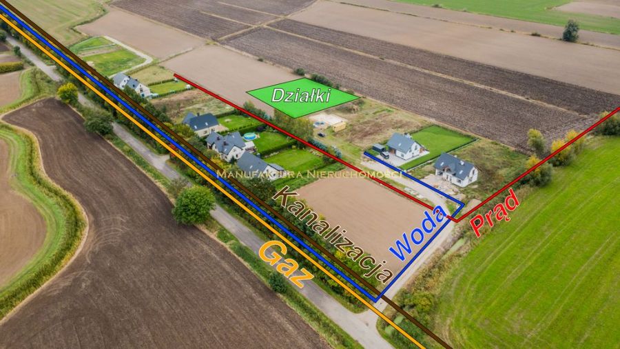 Działki budowlane w Suchym Dębie | Prąd i woda w drodze