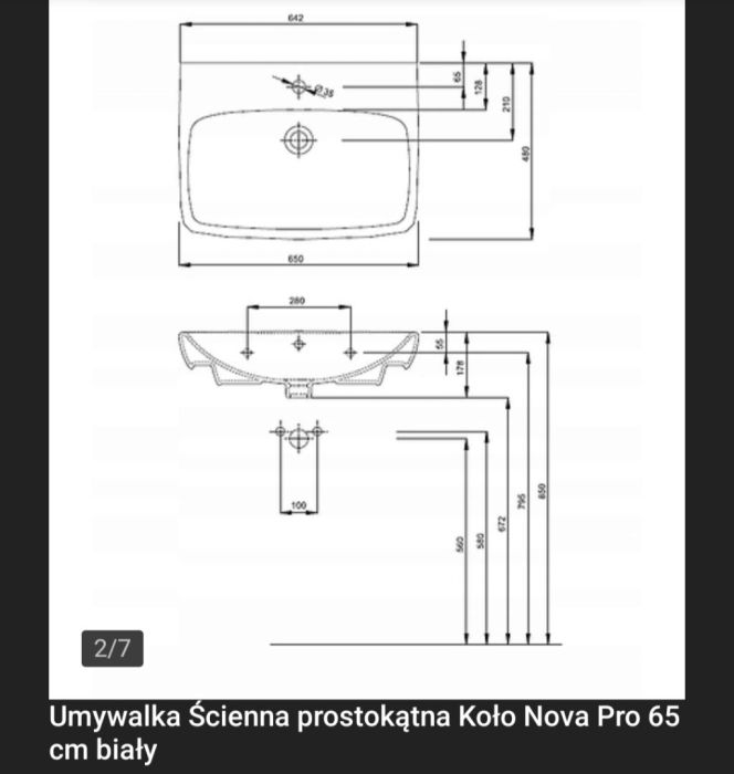 Umywalka Koło  Nova Pro 65 cm: zdjecie 99562578