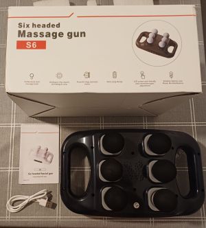 Masażer pistolet elektryczny do ciała USB C 6 głowic bezprzewodowy: zdjecie 66554587