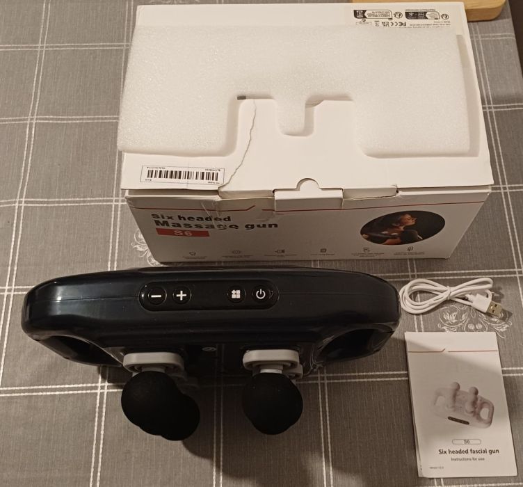 Masażer pistolet elektryczny do ciała USB C 6 głowic bezprzewodowy: zdjecie 99571248
