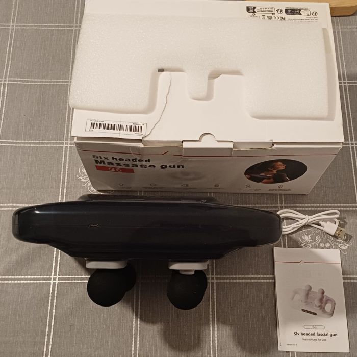 Masażer pistolet elektryczny do ciała USB C 6 głowic bezprzewodowy: zdjecie 99571249