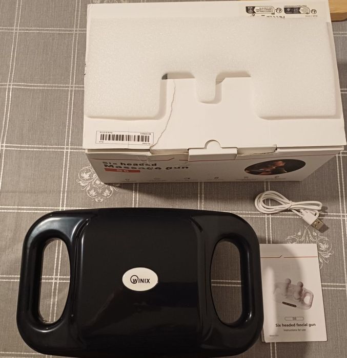 Masażer pistolet elektryczny do ciała USB C 6 głowic bezprzewodowy: zdjecie 99571250