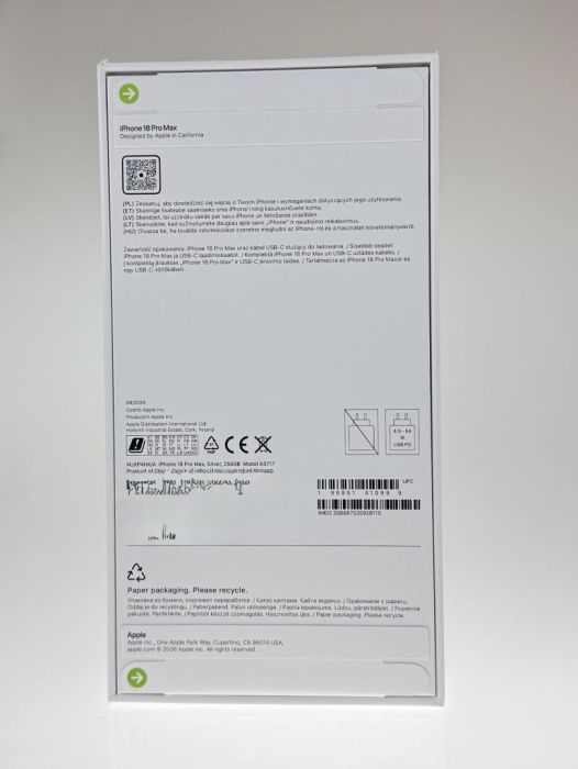 Nowy iPhone 18 Pro Max 256GB srebrny Gdynia GW12M PL dystrybucja: zdjecie 99573954