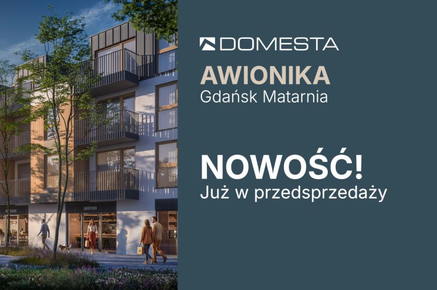 Awionika B1.A.03 - słoneczne 2 pokoje, 42,22 m&sup2;, sypialnia 14,42 m&sup2; na łóżko i dodatkowe potrzeby, południowy balkon, miejsce na dobry początek
