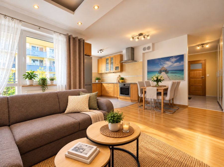 3 pokoje, balkon, pełne wyposażenie | Wawelska