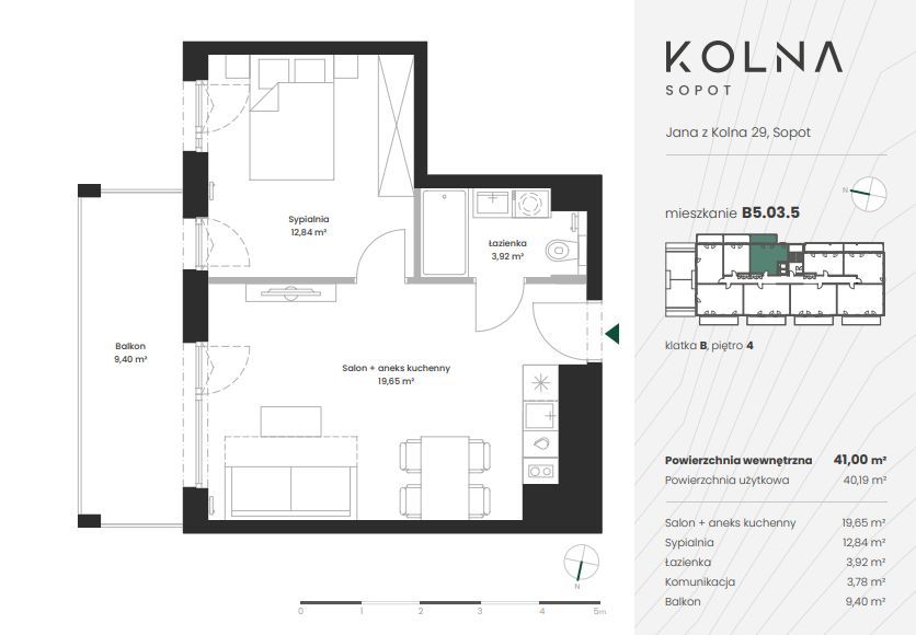 Sopot | Nowe mieszkanie 40,05 m² | Gotowe do odbioru