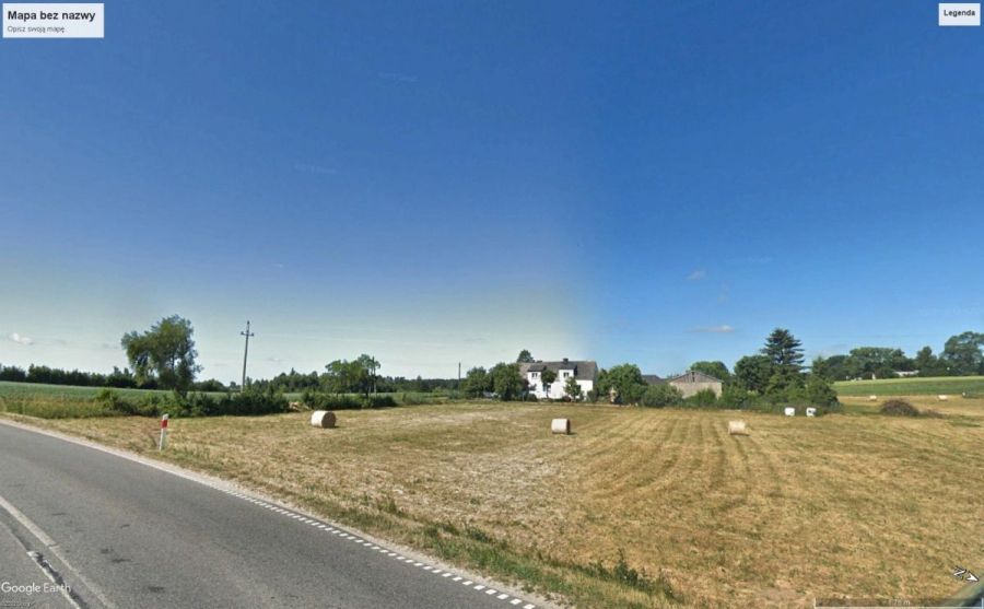 Działka na granicy Bojana i Dobrzewina.