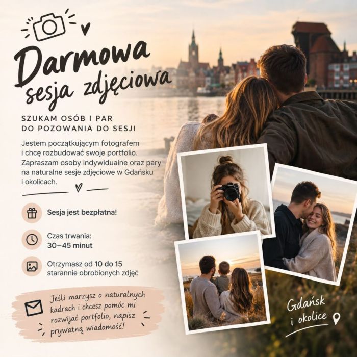 Szukam modeli i pary do sesji zdjęciowych.