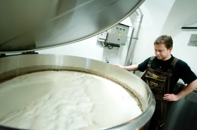 Zacieranie słodu jęczmiennego w kotle warzelnym 