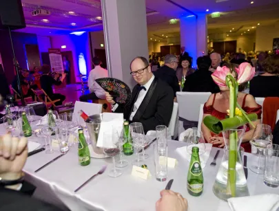 Prezydent Gdańska Paweł Adamowicz z wachlarzem