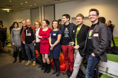 Jury, organizatorka Marta Laskowska oraz prowadzący Lasse Chor