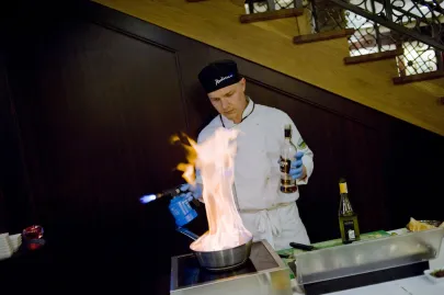 flambirowane krewetki w Verres en Vers Raddison Blu
