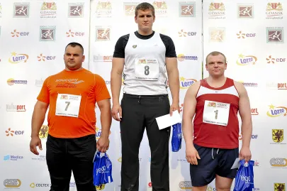 Rafał Kownatke, Jakub Szyszkowski i Sylwester Zieliński. Pchnięcie kulą