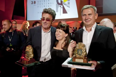 Paweł Pawlikowski i producenci Ewa Puszczyńska i Piotr Dzięcioł