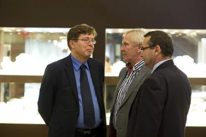 Goście (z lewej Tadeusz Aziewicz - poseł, z prawej Mieczysław Krawczyk)