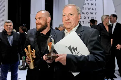 Łukasz Palkowski i Jerzy Stuhr