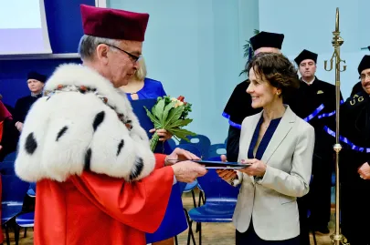 prof. Bernard Lammek i Elżbieta Płażyńska