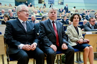 Prof. Edmund Wittbrodt, Bodgan Borusewicz i Elżbieta Płażyńska
