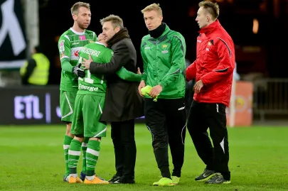 Jakub Wawrzyniak, Maciej Makuszewski, Jerzy Brzęczek i Adam Buksa 