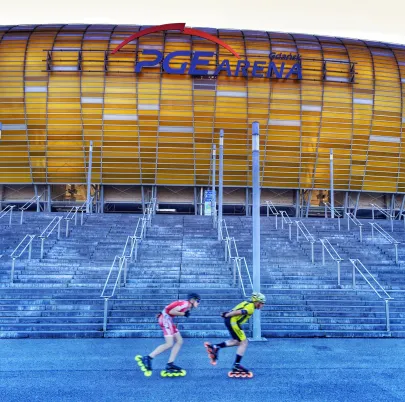 Rolkarze ćwiczą wszędzie Gdańsk PGE Arena