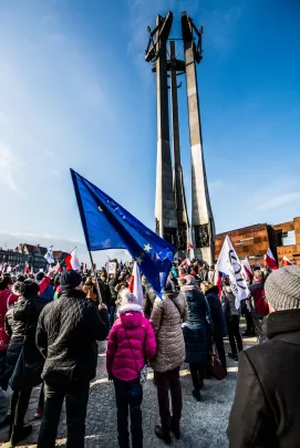 Demonstrowali poparcie dla Lecha Wałęsy 