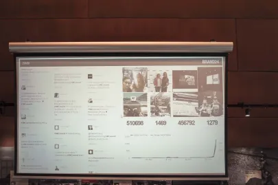 Uczestnicy mogli śledzić najnowsze tweety dzięki ekranowi