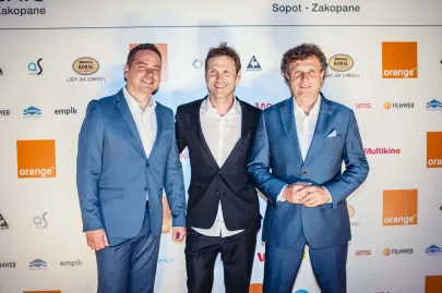 Szymon Biela - Orange, Jacek Karnowski - prezydent Sopotu, Paweł Adamski - dyrektor Festiwalu