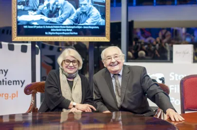 Andrzej Wajda z żoną