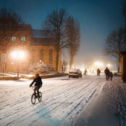 Rowerem w śnieżycy