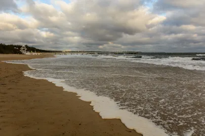 Wietrzny poranek nad Zatoką Gdańską