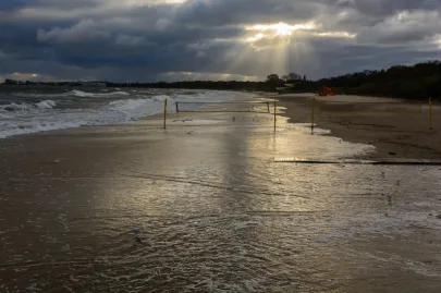 Wietrzny poranek nad Zatoką Gdańską