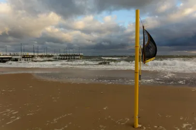Wietrzny poranek nad Zatoką Gdańską