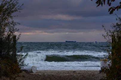 Wietrzny poranek nad Zatoką Gdańską