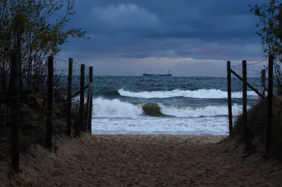 Wietrzny poranek nad Zatoką Gdańską