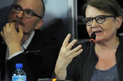 Od lewej Jacek Bromski oraz Agnieszka Holland