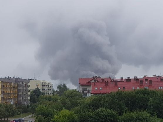 Dym nad Orunią, widok z ul. Cieszyńskiego