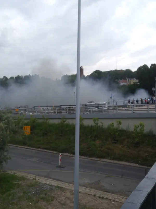 Skutki pożaru w tunelu pod Forum Gdańsk