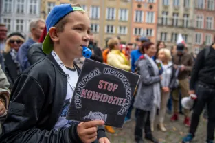 Marsz przeciwników restrykcji związanych z Covid w Gdańsku