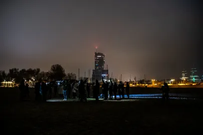 31.12.2020 Gdynia Śródmieście. Plaża w Gdyni   powitanie nowego 2021 roku przez mieszkańców Gdyni